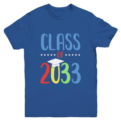 Grow With Me First Day Of School Class Of 2033 Youth-Youth Shirt-Youth T-Shirt-Royal