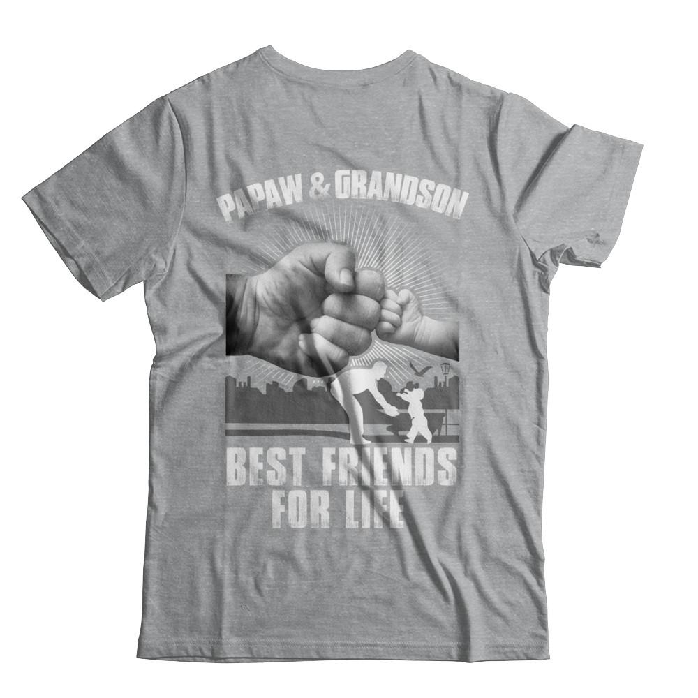 Papaw And Grandson Best Friends For Life-T-Shirt & Hoodie-Classic T-Shirt-Sport Grey