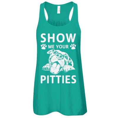 Show Me Your Pitties Pitbull Lover Gift Dog-T-Shirt & Tank Top-Women's Flowy Racerback Tank-Kelly