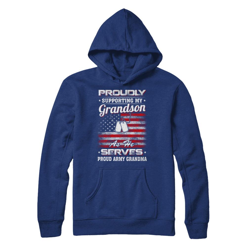 Supporting My Grandson As He Serves Proud Army Grandma-T-Shirt & Hoodie-Pullover Hoodie-Deep Royal