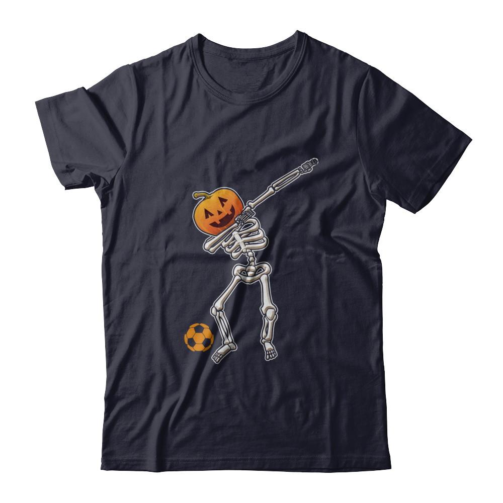 Halloween Dabbing Skeleton Soccer-T-Shirt & Hoodie-Premium T-Shirt-Midnight Navy