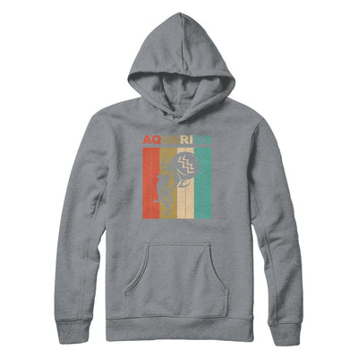 Vintage Aquarius Zodiac January February Birthday Gift-T-Shirt & Hoodie-Pullover Hoodie-Light Steel