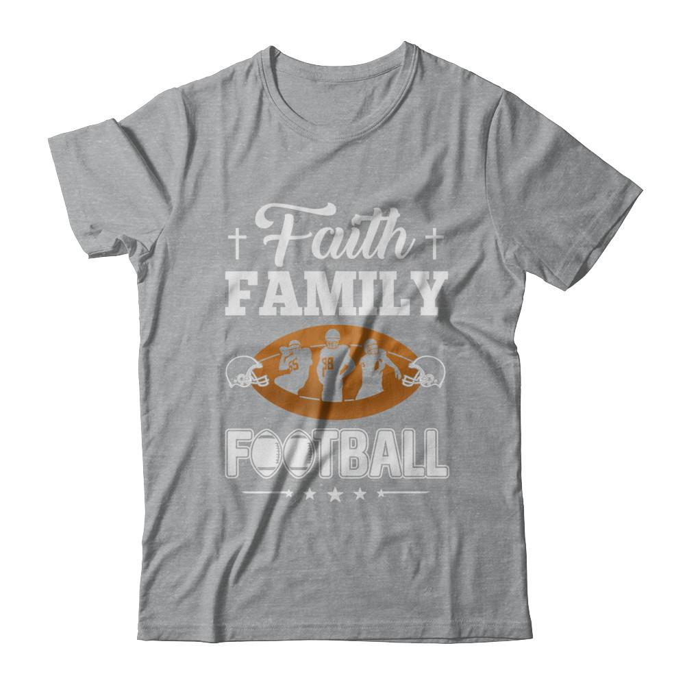 Faith Family Football-T-Shirt & Hoodie-Classic T-Shirt-Sport Grey
