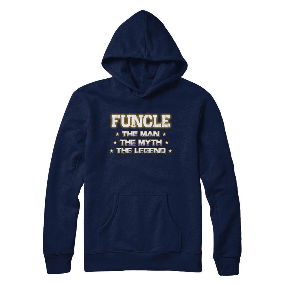 Funcle The Myth The Man The Legend Funny Uncle-T-Shirt & Hoodie-Pullover Hoodie-Navy