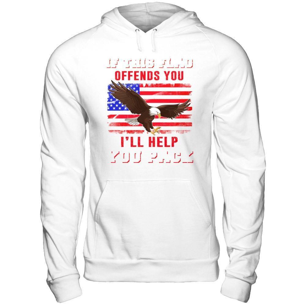 If This Flag Offends You I'll Help You Pack-T-Shirt & Hoodie-Pullover Hoodie-White