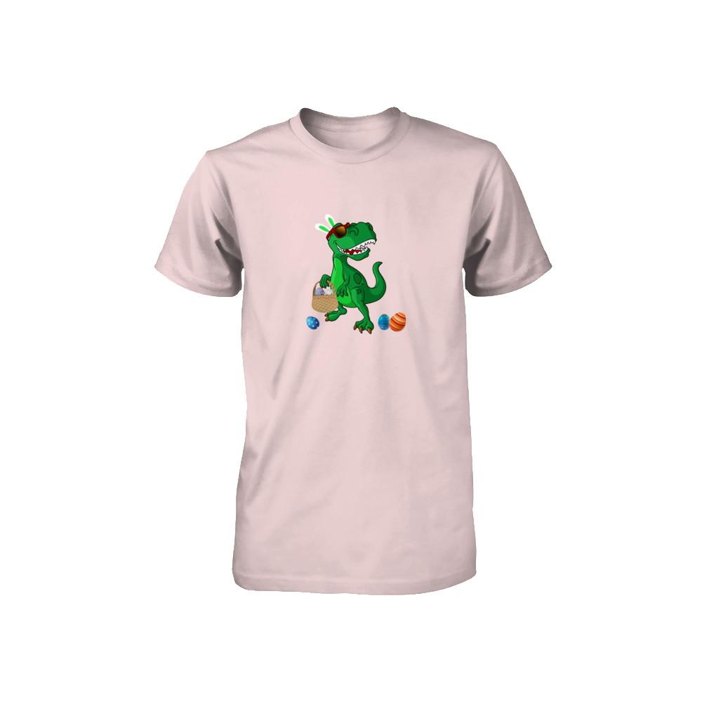 Funny Dabbing Cool Easter Bunny Dinosaur Youth-Youth Shirt-Toddler T-Shirt-Pink