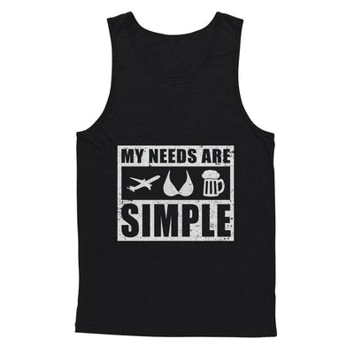 My Needs Are Simple Airplane Boobs Beer-T-Shirt & Hoodie-Unisex Tank-Black