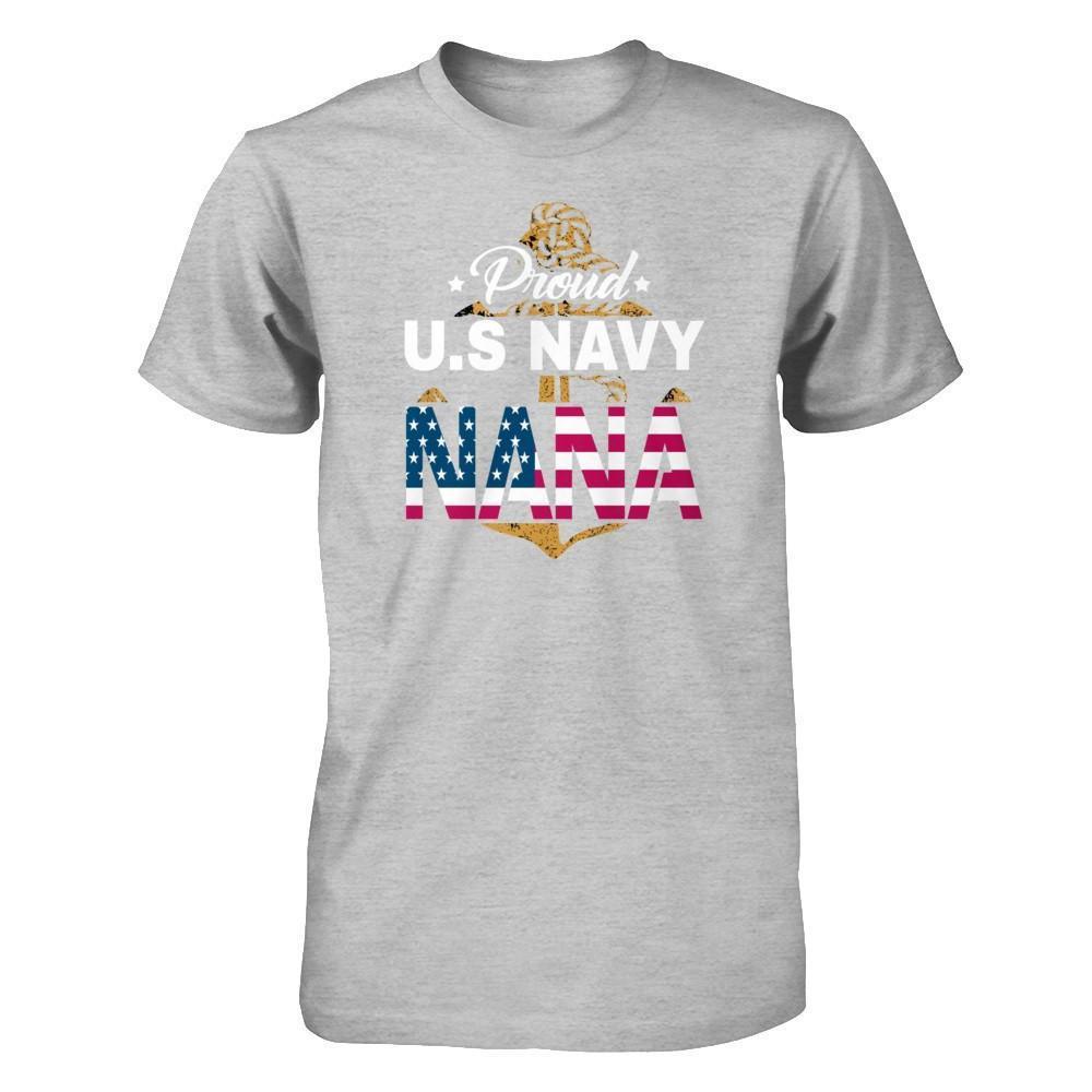 Proud US Navy Nana-T-Shirt & Hoodie-Premium T-Shirt-Heather Gray