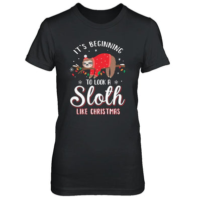 It's Beginning To Look A Sloth Like Christmas Gifts-T-Shirt & Sweatshirt-Women's T-Shirt-Black