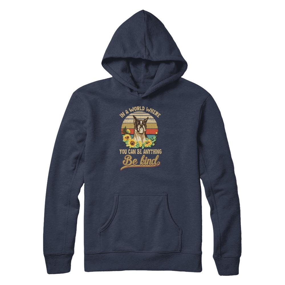 In A World Where You Can Be Anything Be Kind Boxer Sunflow-T-Shirt & Tank Top-Pullover Hoodie-Navy