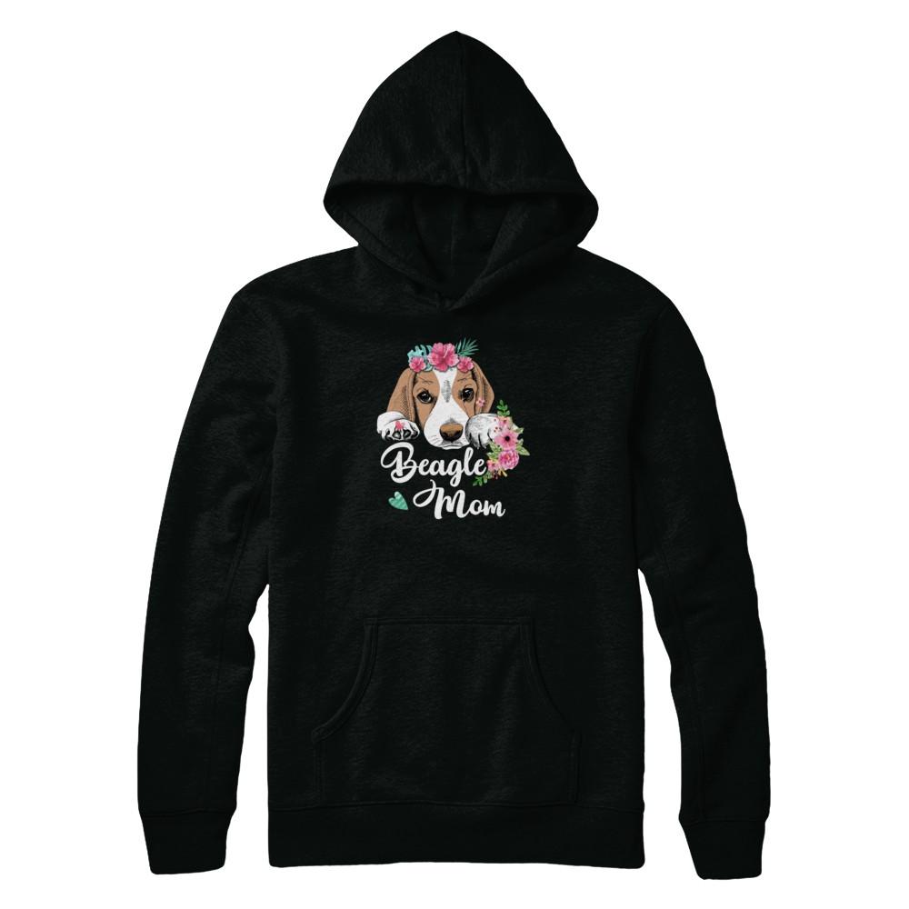 Beagle Mom Funny Dog Mom Gift Idea-T-Shirt & Tank Top-Pullover Hoodie-Black