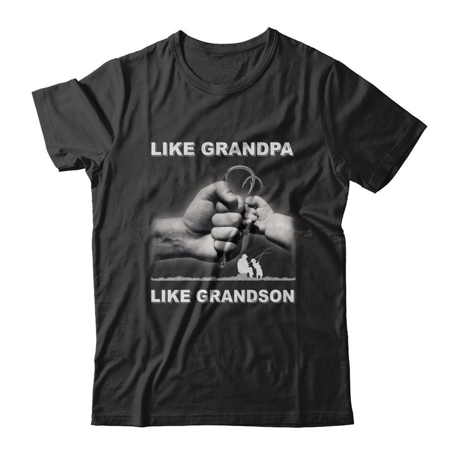 Like Grandpa Like Grandson Fishing Fish Fathers Day-T-Shirt & Hoodie-Classic T-Shirt-Black