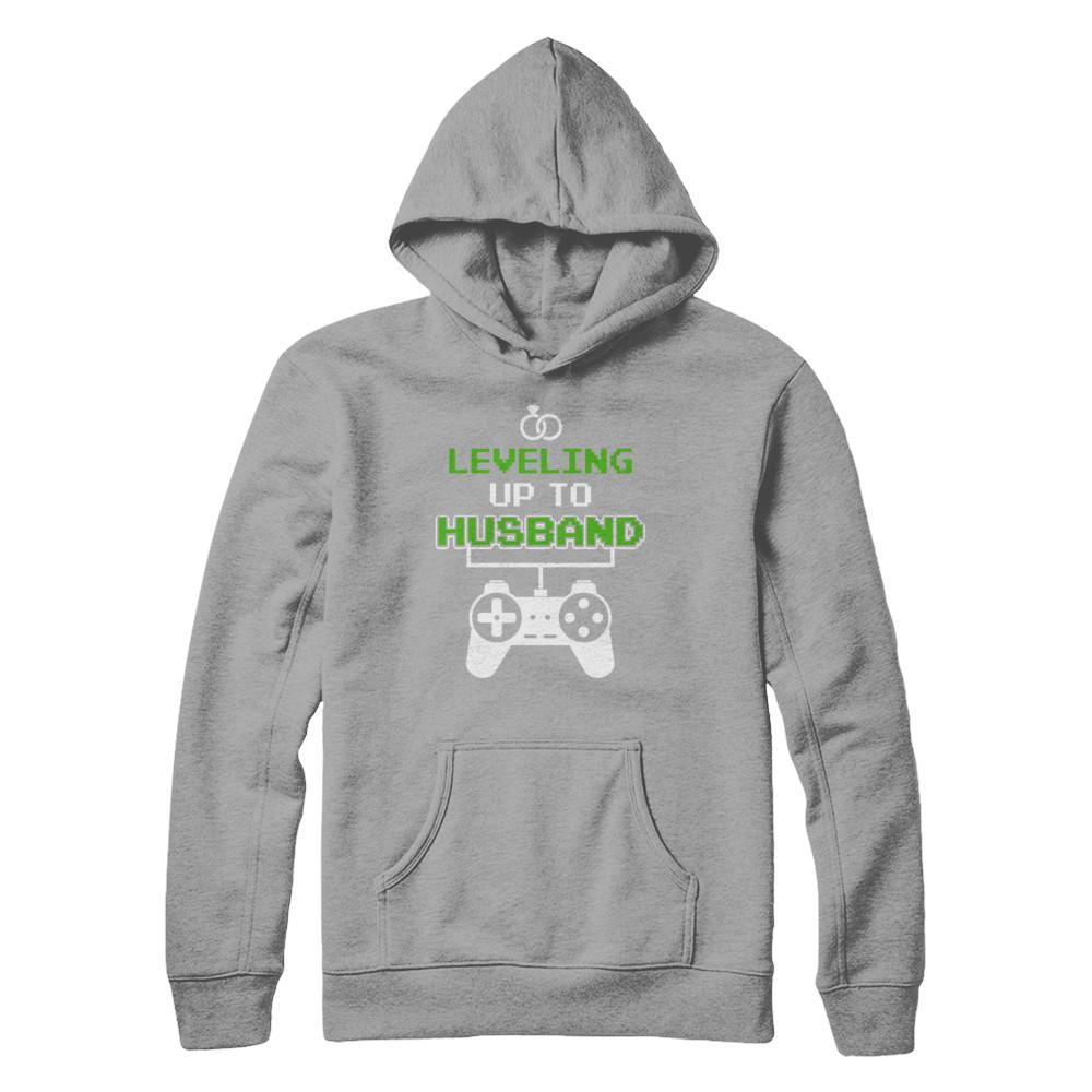 Funny Fiance Leveling Up To Husband For Groom-T-Shirt & Hoodie-Pullover Hoodie-Light Steel