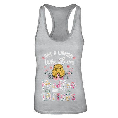Just A Woman Who Loves Poodles And Has Tattoos-T-Shirt & Tank Top-Women's Ideal Racerback Tank-Heather Grey