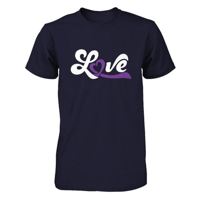 Love Purple Awareness Ribbon-T-Shirt & Hoodie-Premium T-Shirt-Midnight Navy