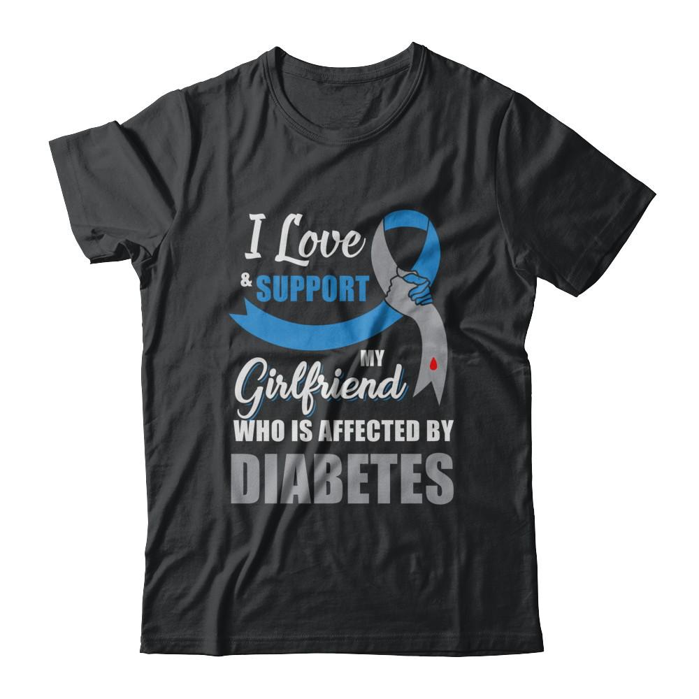 Diabetes Awareness Support Blue Grey Girlfriend Boyfriend