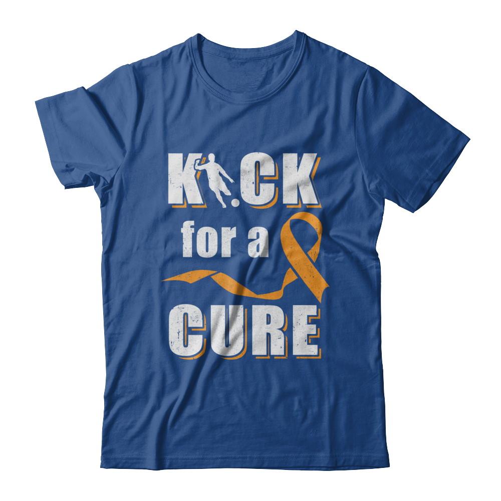 Kick For A Cure Soccer Orange Multiple Sclerosis Awareness-T-Shirt & Hoodie-Classic T-Shirt-Royal