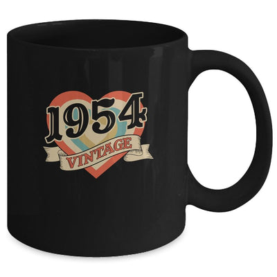 67th Birthday Gifts Classic Retro Heart Vintage 1954 Mug-Coffee Mug-Mug-Black