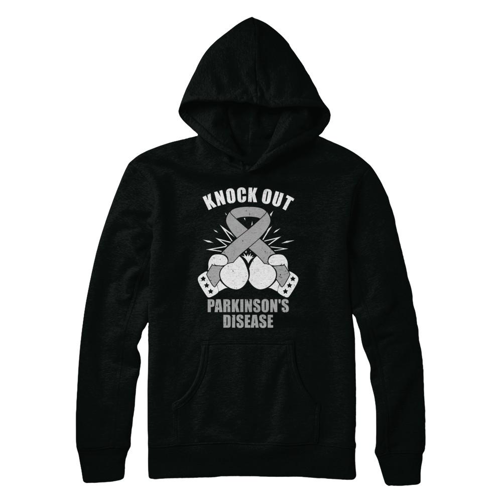 Boxing knock out Parkinson's Disease Awareness Support-T-Shirt & Hoodie-Pullover Hoodie-Black