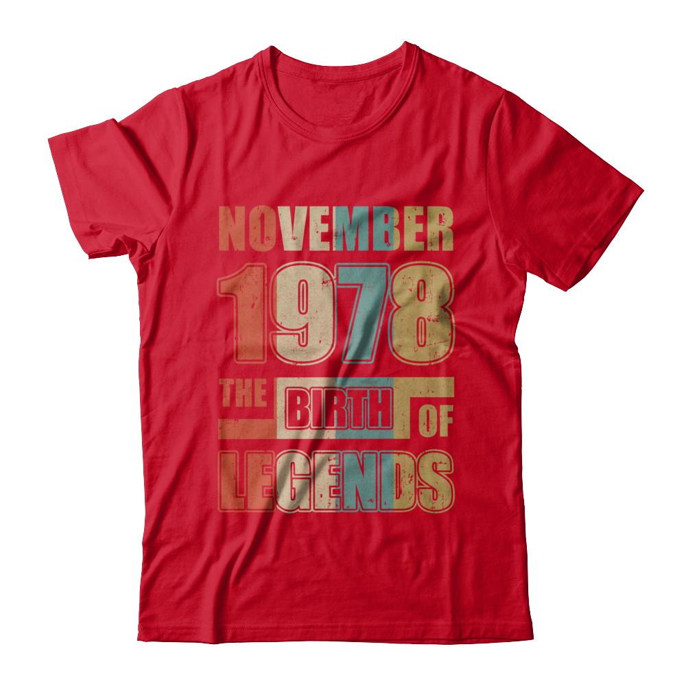 Vintage Retro November 1978 Birth Of Legends 43th Birthday-T-Shirt & Hoodie-Premium T-Shirt-Red