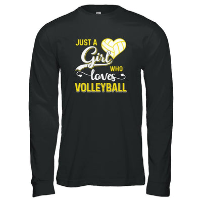 Just A Girl Who Loves Volleyball-T-Shirt & Tank Top-Long Sleeve T-Shirt-Black