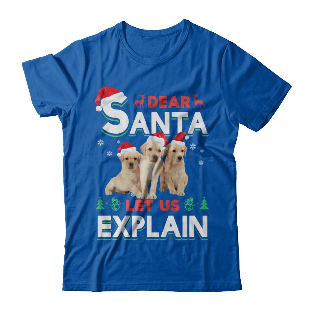 Dear Santa Funny Yellow Labrador Puppies Christmas Gift-T-Shirt & Hoodie-Premium T-Shirt-Royal