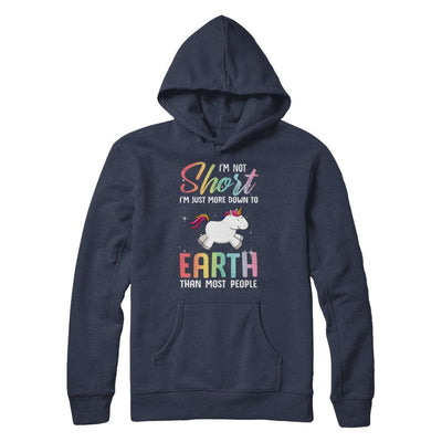 I'm Not Short Im Just More Down To Earth Than People Unicorn-T-Shirt & Hoodie-Pullover Hoodie-Navy