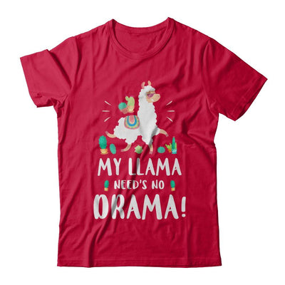 Funny Lama Cactus Llama Need's No Drama-T-Shirt & Hoodie-Classic T-Shirt-Red