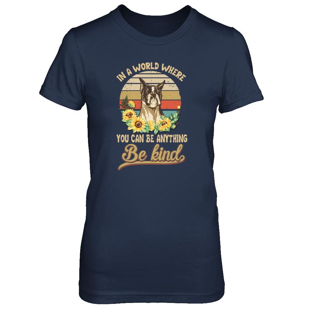 In A World Where You Can Be Anything Be Kind Boxer Sunflow-T-Shirt & Tank Top-Women's T-Shirt-Navy