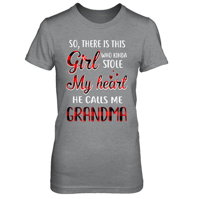 This Girl Who Kinda Stole My Heart He Calls Me Grandma-T-Shirt & Hoodie-Women's T-Shirt-Sport Grey