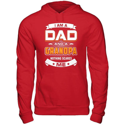 I Am A Dad And A Grandpa Nothing Scares Me-T-Shirt & Hoodie-Pullover Hoodie-Red