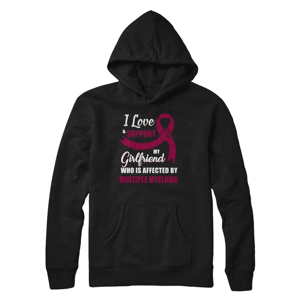 Multiple Myeloma Awareness Support Burgundy Girlfriend Boyfriend-T-Shirt & Hoodie-Pullover Hoodie-Black