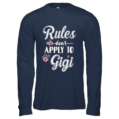 Grandmother Rules Don't Apply To Gigi-T-Shirt & Hoodie-Long Sleeve T-Shirt-Navy