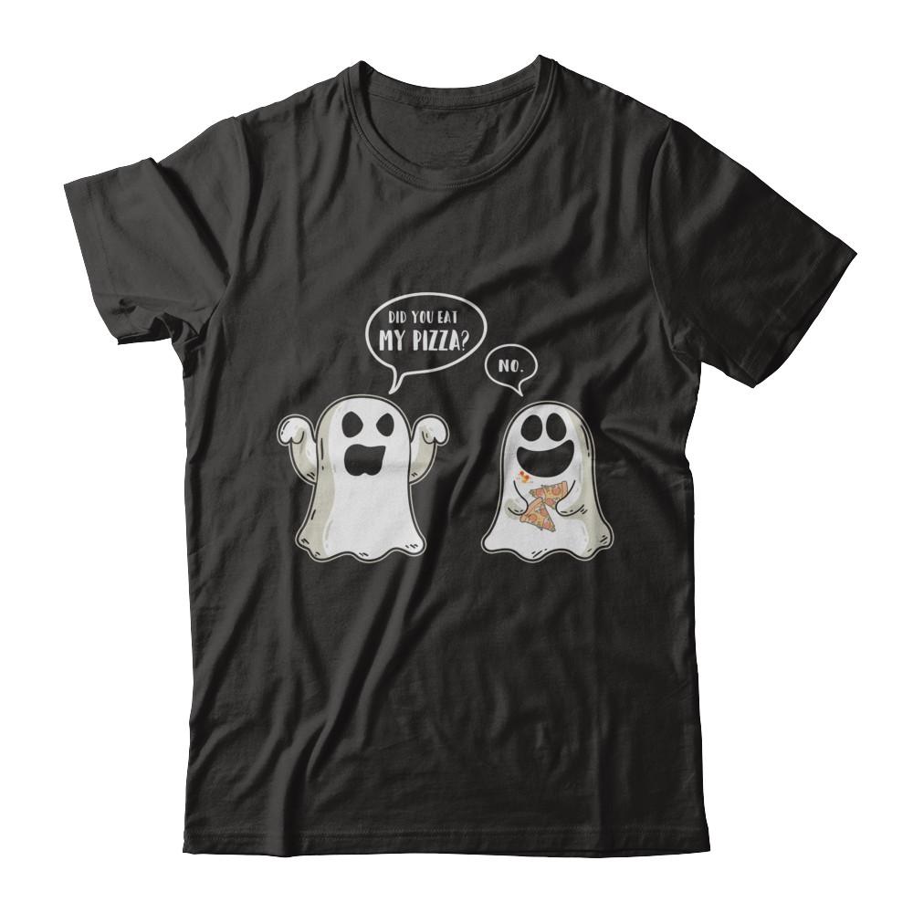 Funny Ghost Halloween Pizza Costume-T-Shirt & Hoodie-Premium T-Shirt-Black