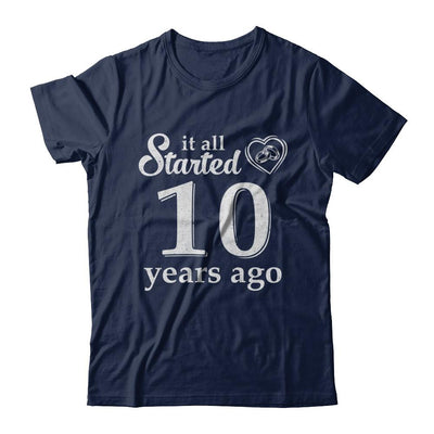 10Th Wedding Anniversary Married Couples 2011 Husband Wife-T-Shirt & Hoodie-Classic T-Shirt-Navy
