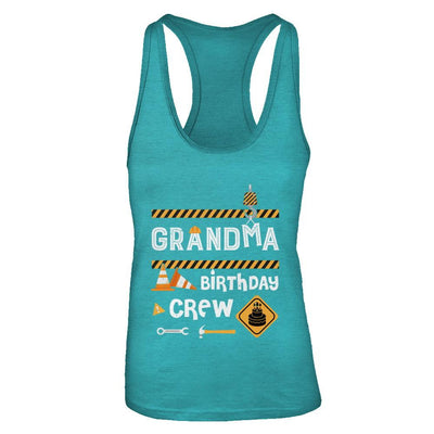 Grandma Birthday Crew Construction Birthday Party-T-Shirt & Tank Top-Women's Ideal Racerback Tank-Tahiti Blue