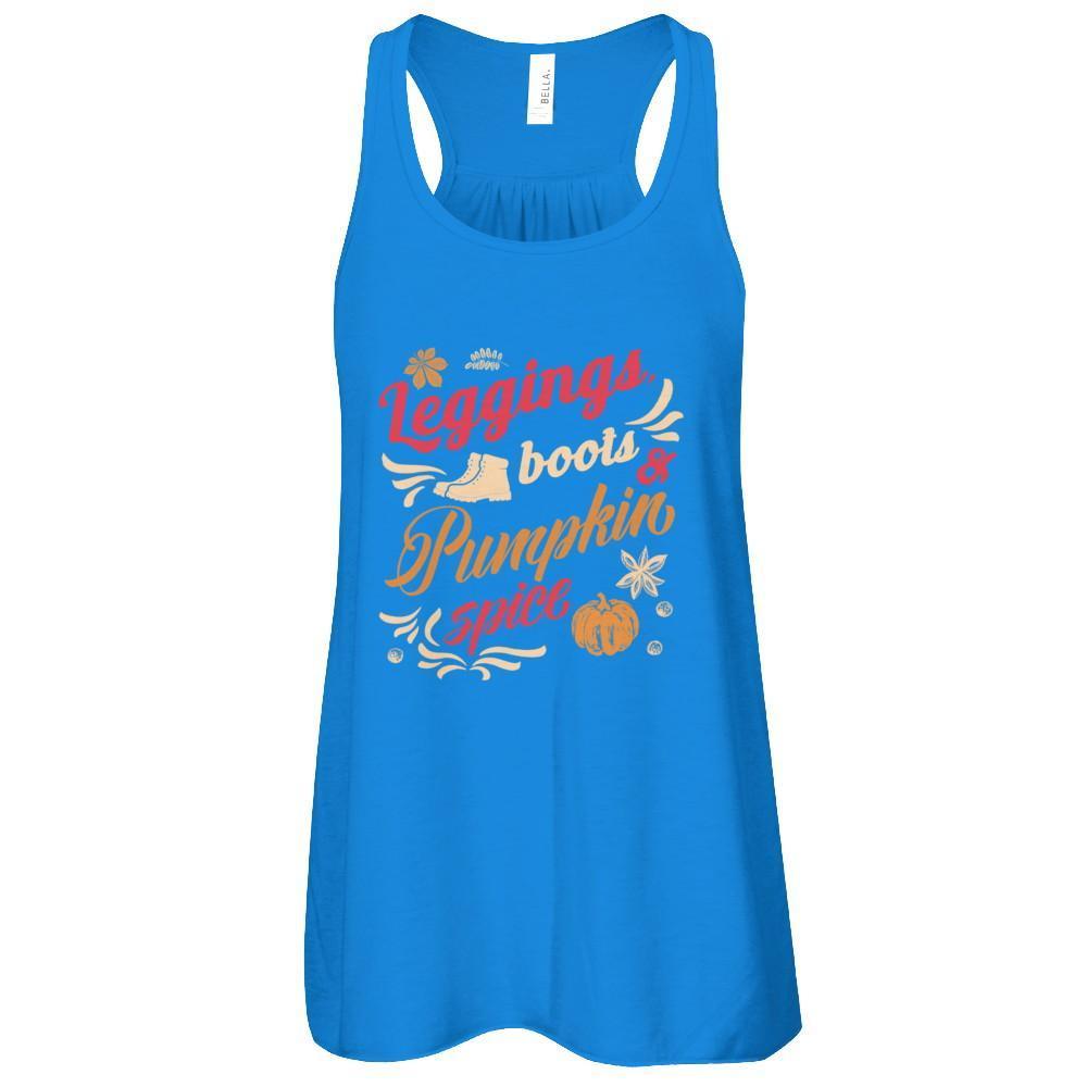 Leggings Boots Pumkin Spice-T-Shirt & Tank Top-Women's Flowy Racerback Tank-True Royal