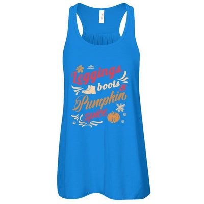 Leggings Boots Pumkin Spice-T-Shirt & Tank Top-Women's Flowy Racerback Tank-True Royal