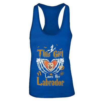 This Girl Love Her Dog Labrador Halloween-T-Shirt & Tank Top-Women's Ideal Racerback Tank-Royal