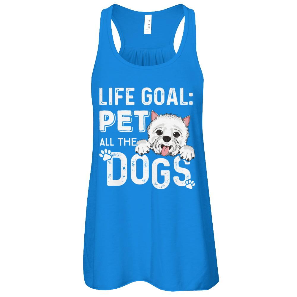Life Goal Pet All The Dogs-T-Shirt & Tank Top-Women's Flowy Racerback Tank-True Royal