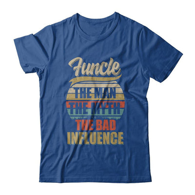 Vintage Funcle The Man The Myth The Bad Influence-T-Shirt & Hoodie-Classic T-Shirt-Royal