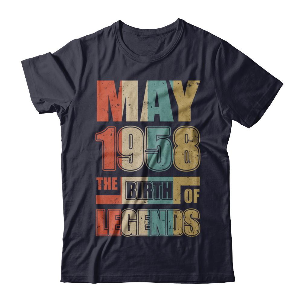 Vintage Retro May 1958 Birth Of Legends 63th Birthday-T-Shirt & Hoodie-Premium T-Shirt-Midnight Navy