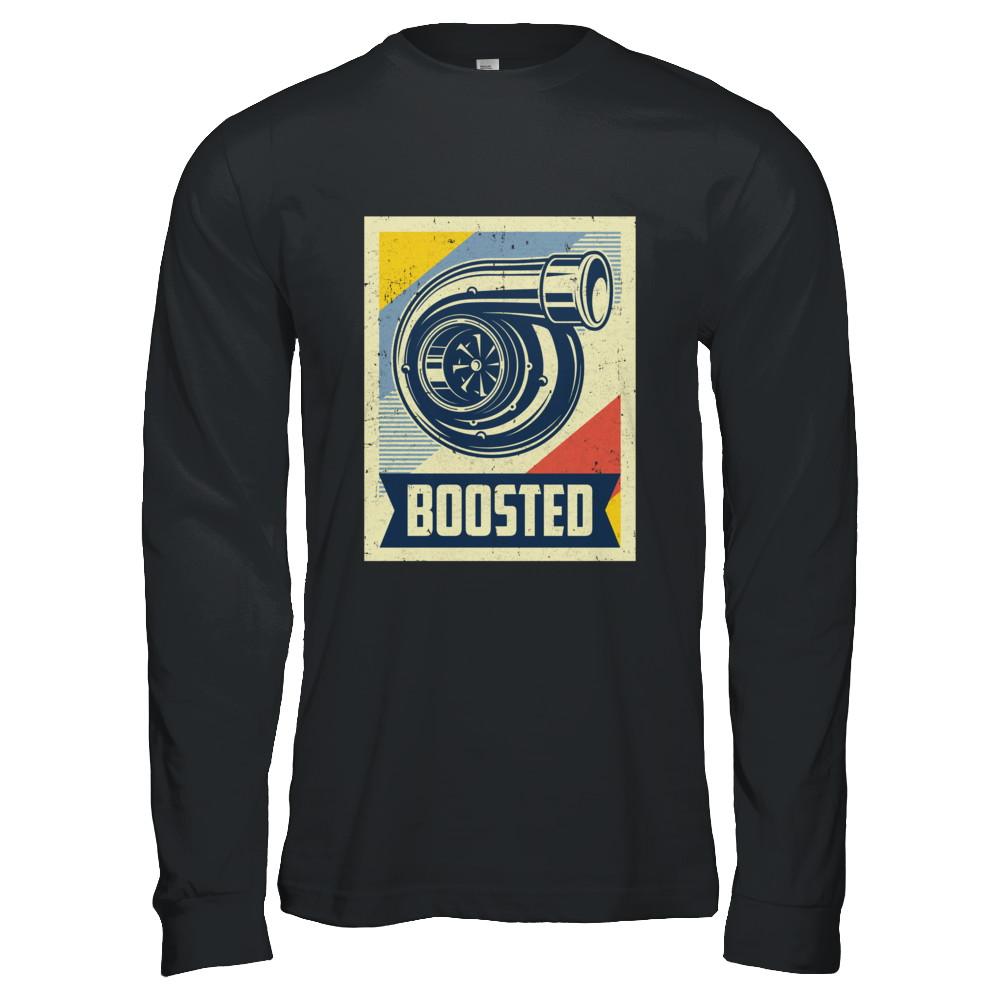 Vintage Turbo Car Boost Turbocharger Lag Retro Race-T-Shirt & Hoodie-Long Sleeve T-Shirt-Black