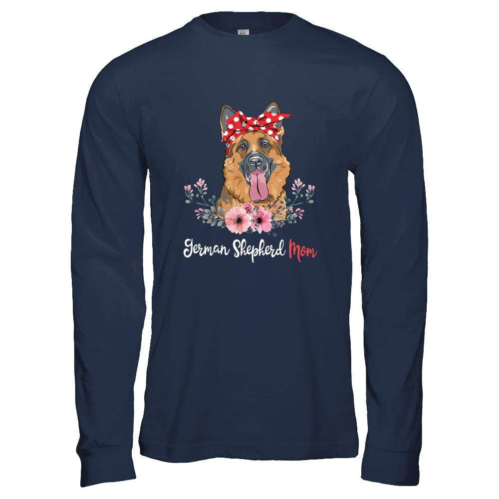 German Shepherd Mom Gift For Women Dog Lover-T-Shirt & Hoodie-Long Sleeve T-Shirt-Navy