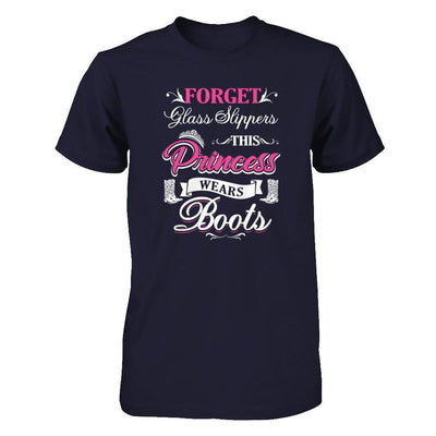 Forget Glass Slippers This Princess Wears Boots-T-Shirt & Tank Top-Premium T-Shirt-Midnight Navy