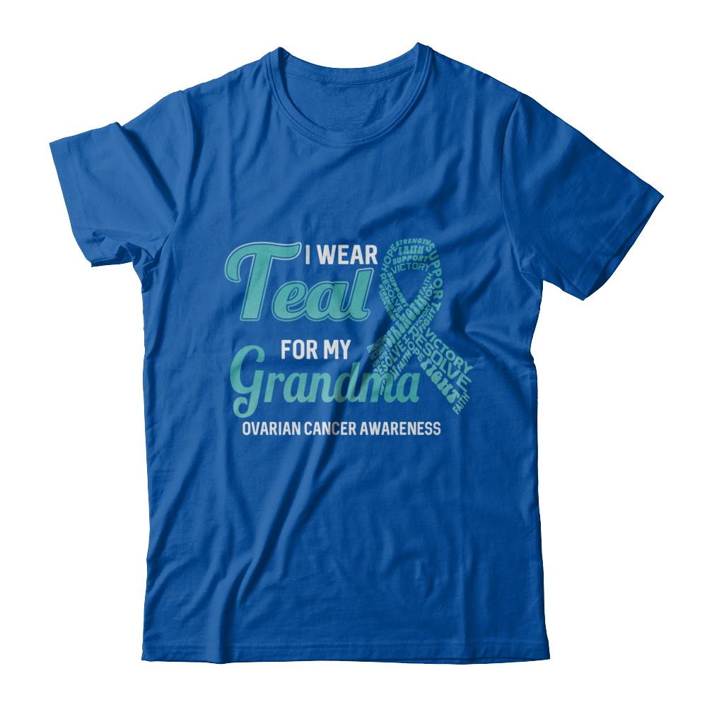 I Wear Teal For My Grandma Ovarian Cancer Awareness-T-Shirt & Hoodie-Premium T-Shirt-Royal