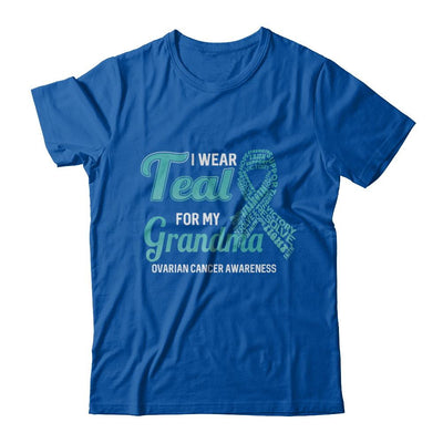 I Wear Teal For My Grandma Ovarian Cancer Awareness-T-Shirt & Hoodie-Premium T-Shirt-Royal