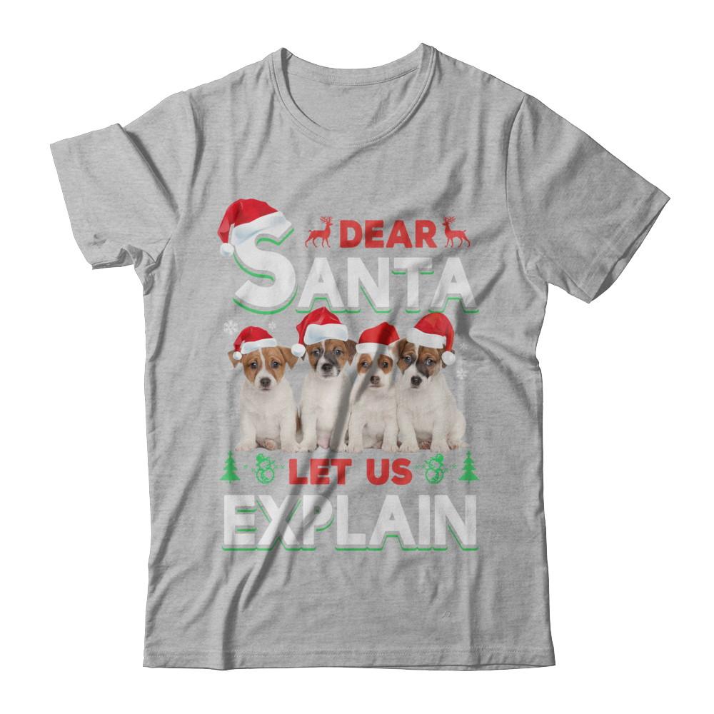 Dear Santa Funny Beagle Puppies Christmas Gift-T-Shirt & Hoodie-Premium T-Shirt-Heather Gray