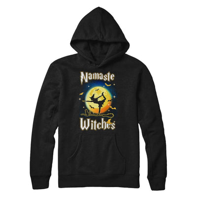 Namaste Witches Yoga Halloween-T-Shirt & Hoodie-Pullover Hoodie-Black
