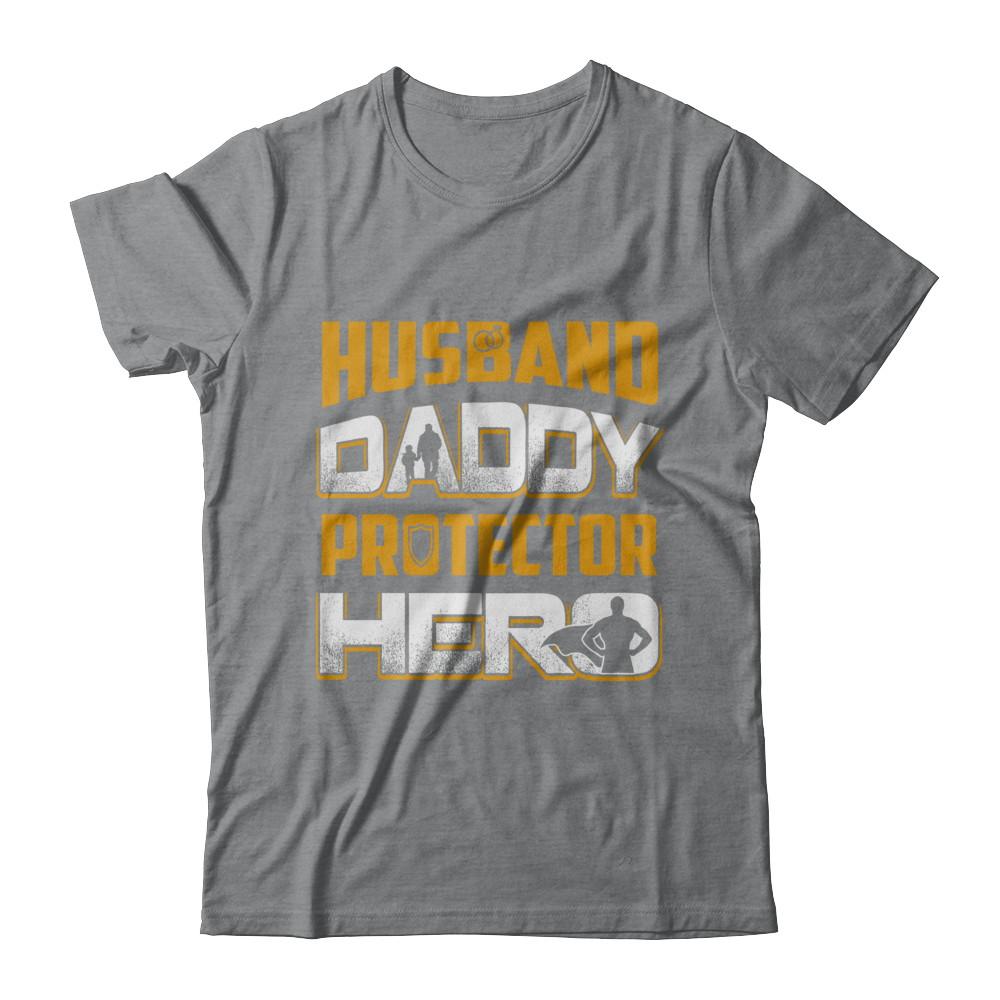Husband Daddy Protector Hero-T-Shirt & Hoodie-Classic T-Shirt-Sport Grey